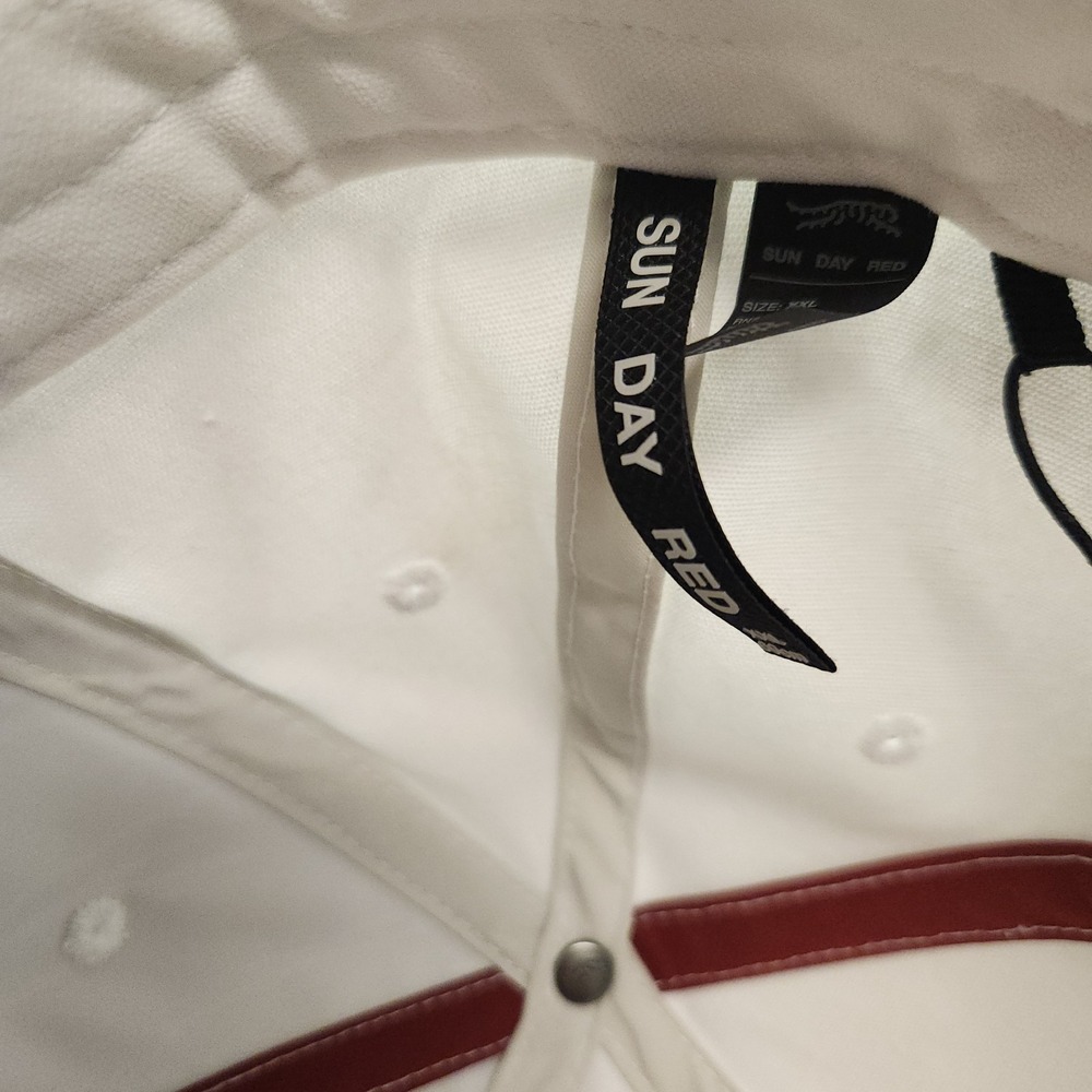 Sun Day Red x Tiger Wood Jupiter Chain Stitch 6 Panel Snapback White NWT *Read - Picture 7 of 10